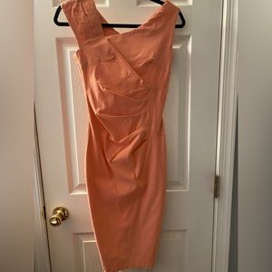 Peach color tight stylish fancy dress